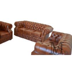 Sofa Windsor Chesterfield 3-osobowa - 100% skóra naturalna